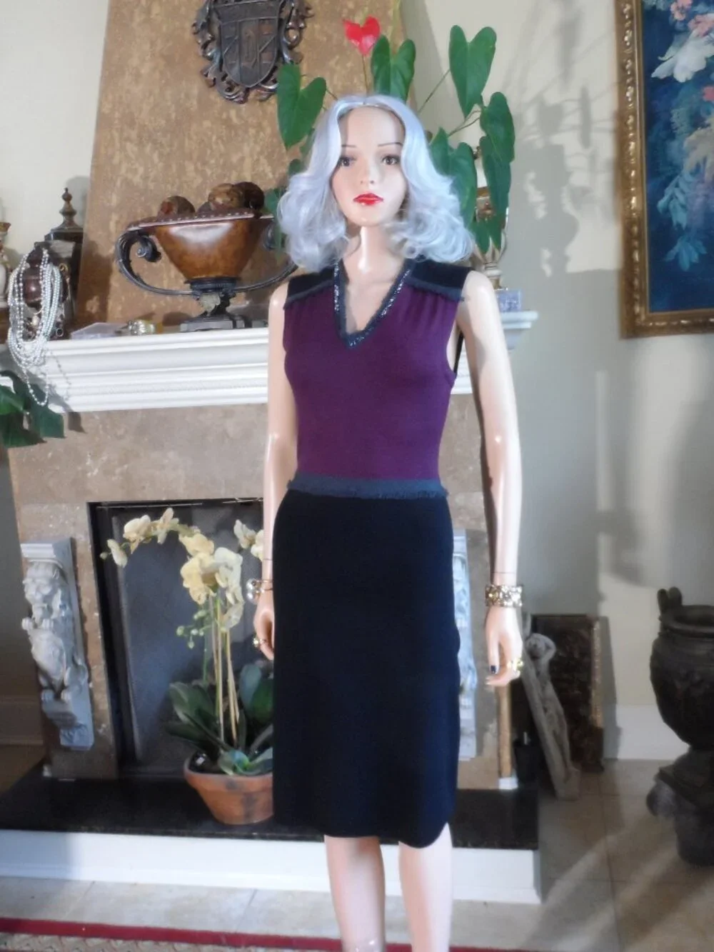Tory Burch Merino Wool Knit Dress & Cardigan Set Size S
